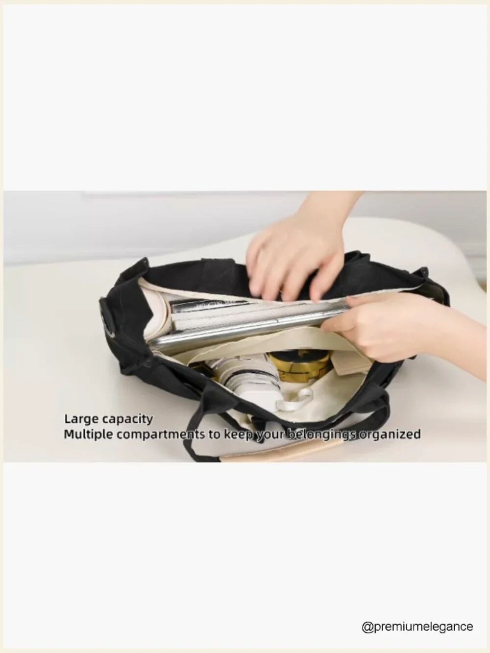 Large Canvas Tote Bag with Pockets Top Handle Crossbody Satchel Work Travel